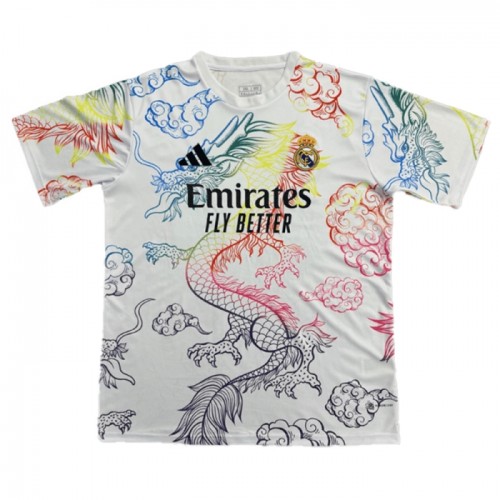 Maillot de Foot Real Madrid Dragon 2024-25 Blanche Maillot de Foot Real Madrid Dragon 2024-25 Blanche